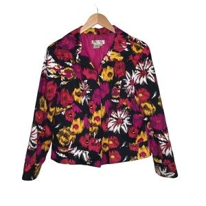 Transitions Size L Open Front Jacket Lined Long Sleeve Career Casual‎ Pockets